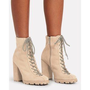 SCHUTZ Naina Suede Sherpa Lined Lace Up Boots